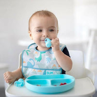 Bumkins Silicone Grip Dish - Blue - Bowls & Utensils - not - on - sale