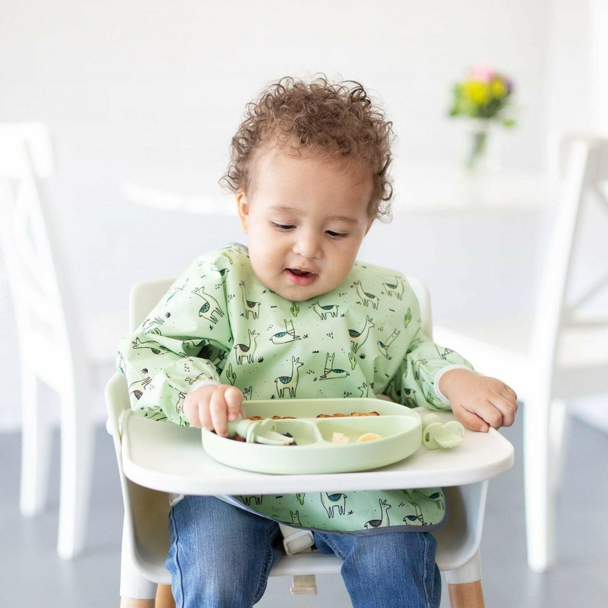 Bumkins Silicone Grip Dish - Sage - Bowls & Utensils - not - on - sale