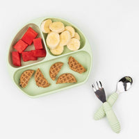 Bumkins Silicone Grip Dish - Sage - Bowls & Utensils - not - on - sale