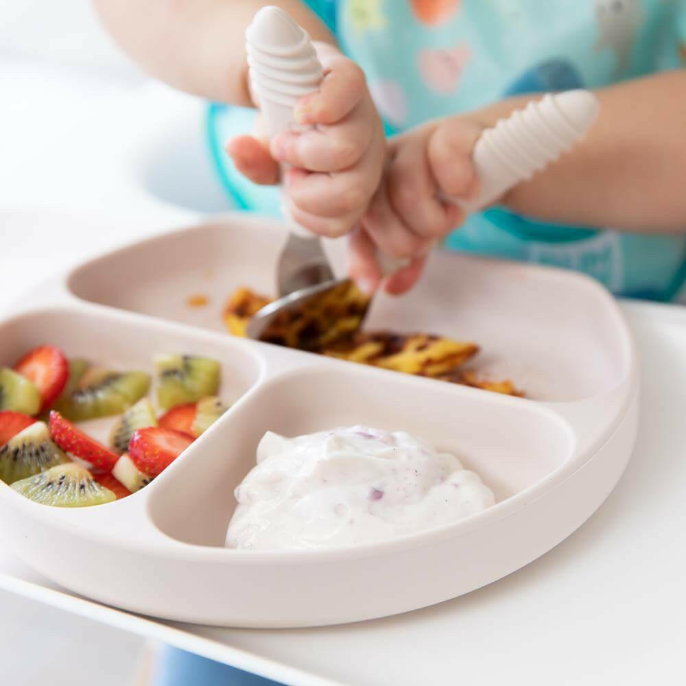 Bumkins Silicone Grip Dish - Sand - HYPHEN KIDS