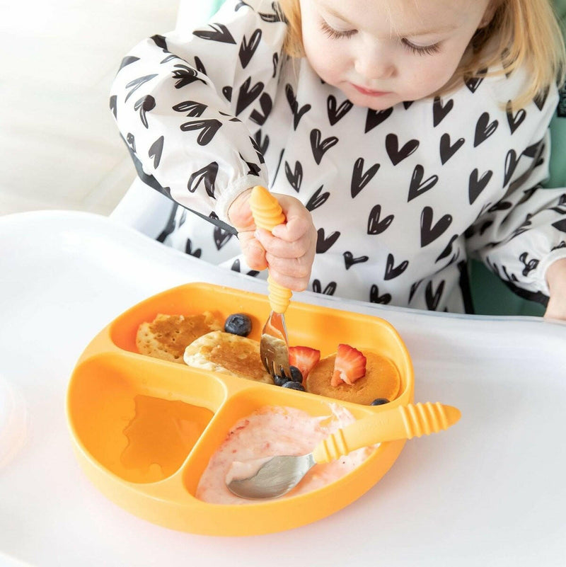 Bumkins Silicone Grip Dish - Tangerine - HYPHEN KIDS
