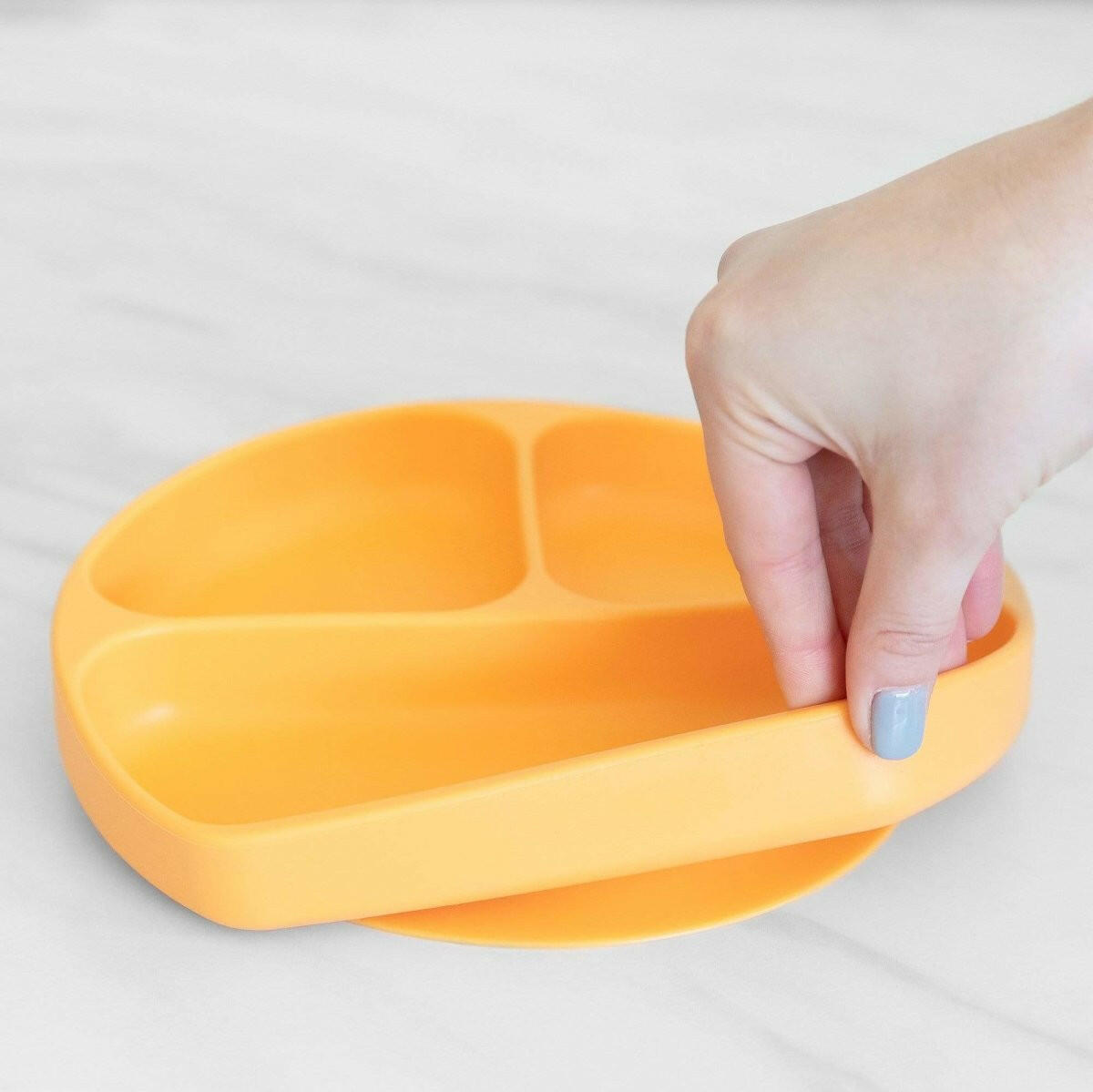 Bumkins Silicone Grip Dish - Tangerine - HYPHEN KIDS