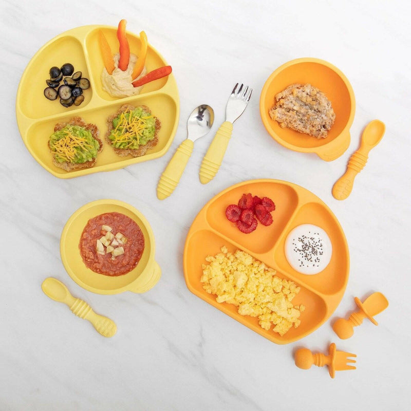 Bumkins Silicone Grip Dish - Tangerine - HYPHEN KIDS