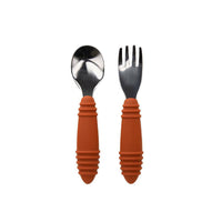 Bumkins Spoon and Fork - Clay -HYPHEN KIDS