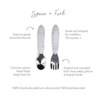 Bumkins Spoon and Fork - Grey -HYPHEN KIDS