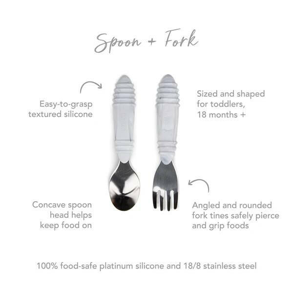 Bumkins Spoon and Fork - Grey - Utensils - not - on - sale