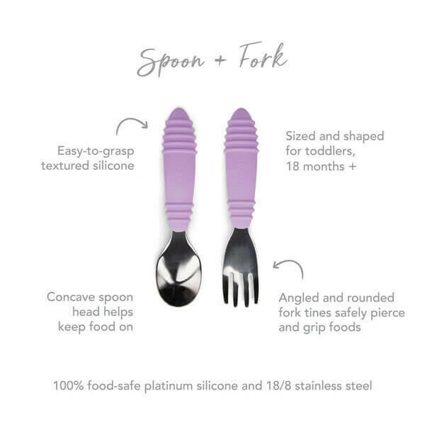 Bumkins Spoon and Fork - Lavender - HYPHEN KIDS