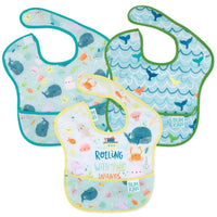 Bumkins Waterproof SuperBib 3 pack - Rolling With The Waves -HYPHEN KIDS