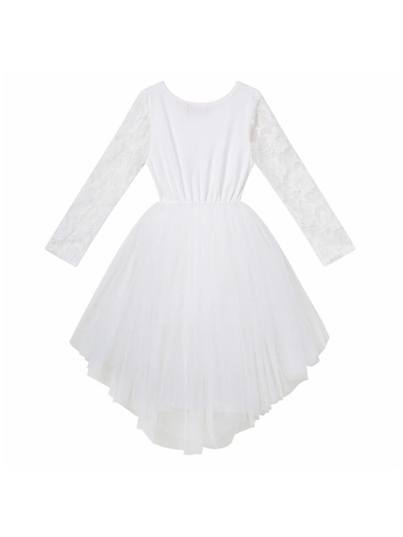 Candi L/S Lace Tutu Dress - Ivory -HYPHEN KIDS