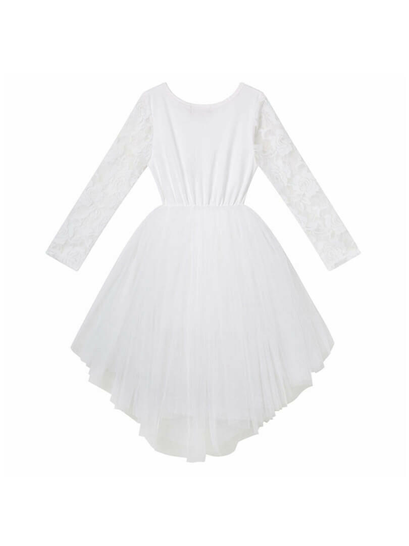Candi L/S Lace Tutu Dress - Ivory - HYPHEN KIDS