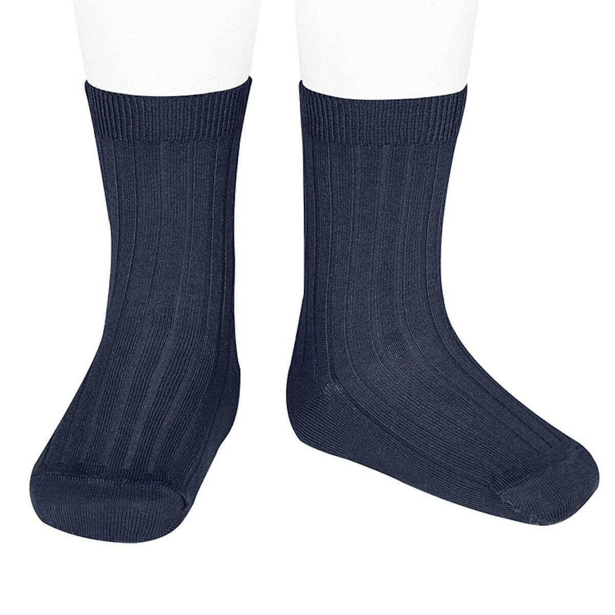 Condor Basic Rib Short Socks(480) Navy Blue - socks - Accessories