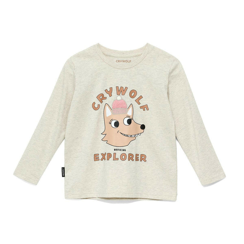 Crywolf Long Sleeve T - Shirt Oatmeal Explorer - HYPHEN KIDS