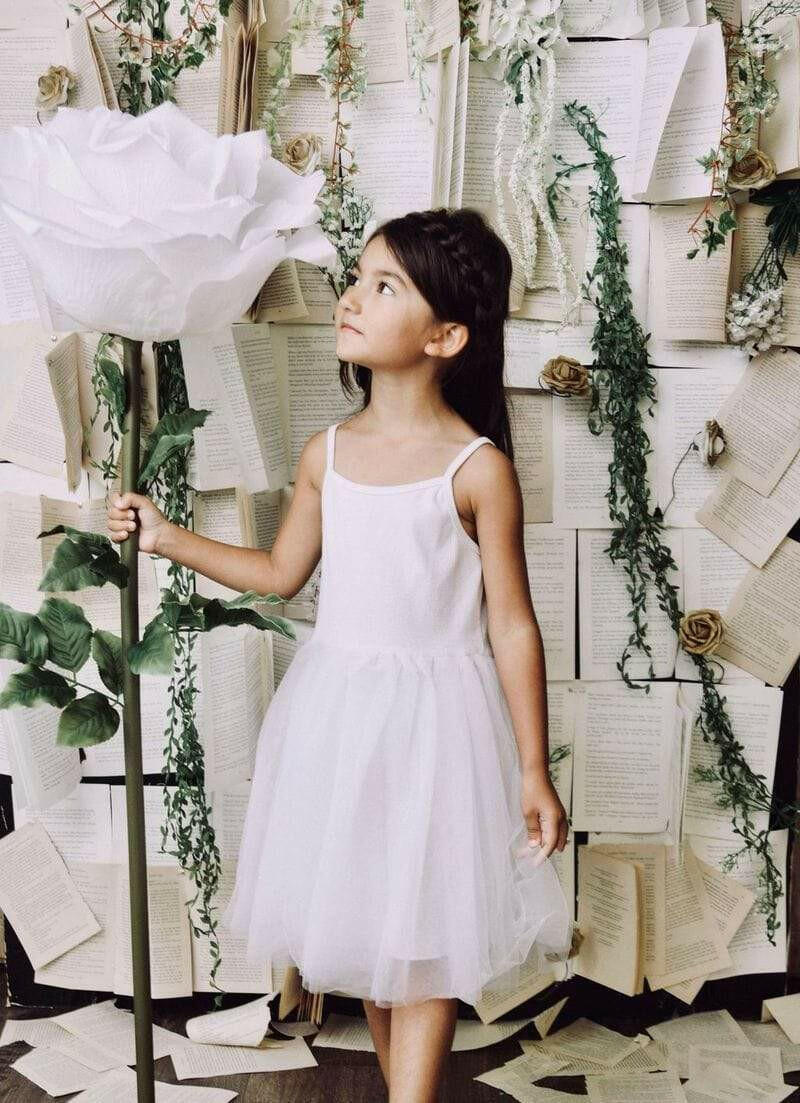 Dolly Rib Cotton Tutu Dress White - HYPHEN KIDS