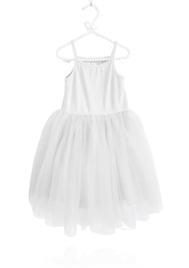 Dolly Rib Cotton Tutu Dress White - HYPHEN KIDS