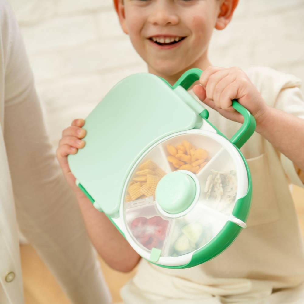 Gobe Kids Lunchbox with Snack Spinner Sage Green