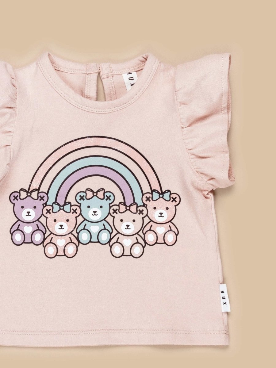 Huxbaby Rainbow Bear Frill T-Shirt -HYPHEN KIDS