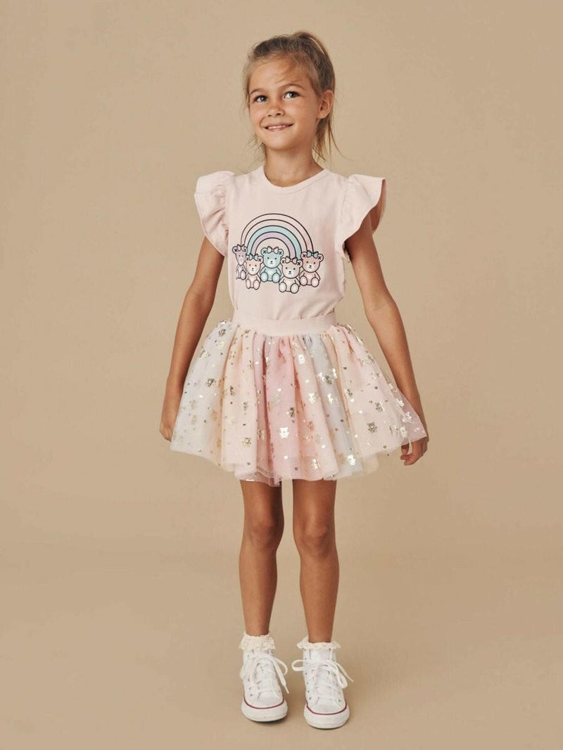 Huxbaby Rainbow Bear Frill T - Shirt - HYPHEN KIDS