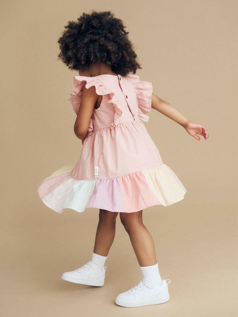 Huxbaby Riley Rainbow Hem Dress - HYPHEN KIDS