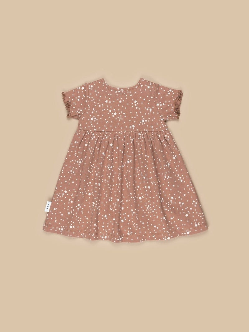 Huxbaby Starry Short Sleeve Rib Dress -HYPHEN KIDS