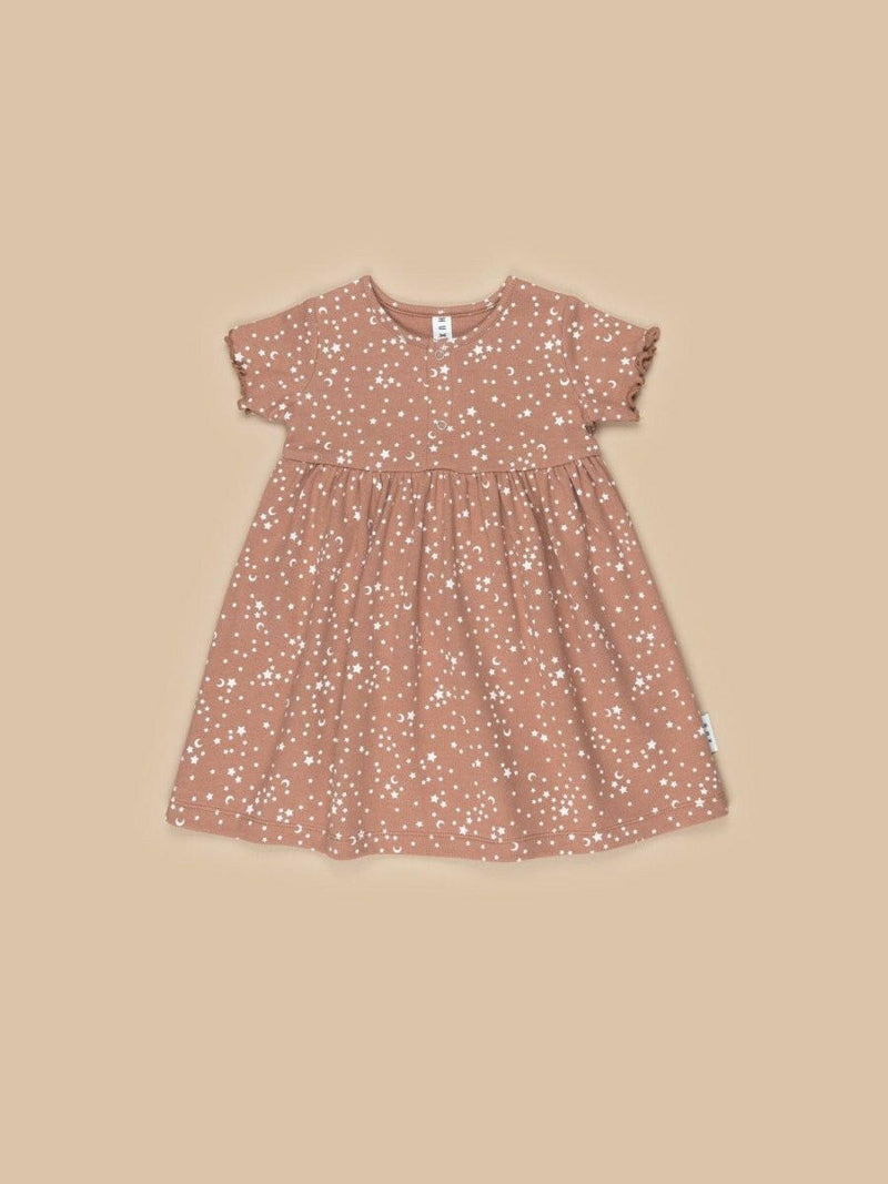 Huxbaby Starry Short Sleeve Rib Dress - HYPHEN KIDS