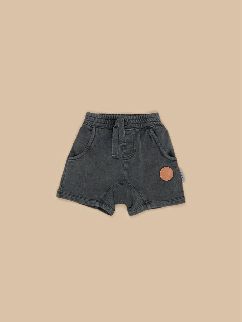 Huxbaby Vintage Black Slouch Shorts - HYPHEN KIDS