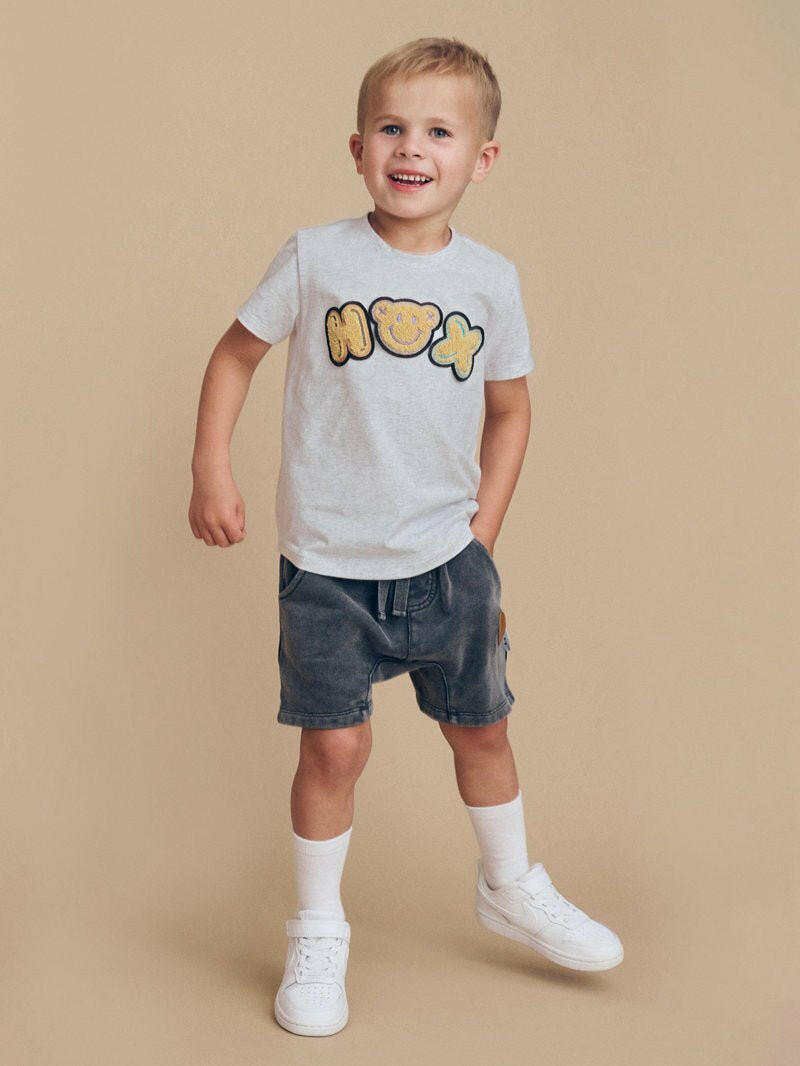 Huxbaby Vintage Black Slouch Shorts - HYPHEN KIDS