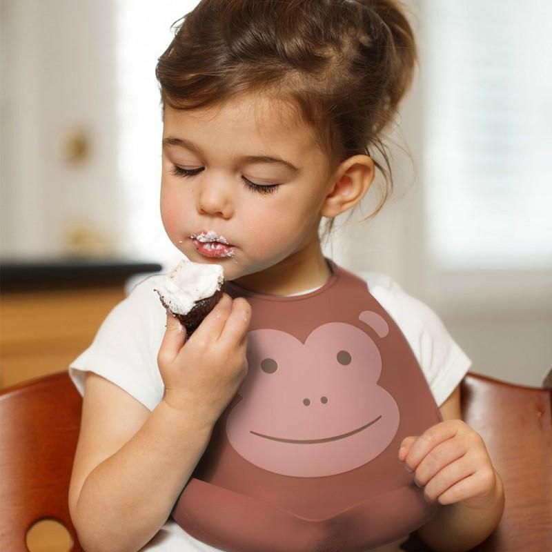 Make My Day Soft Silicone Baby Bib with Gift Box - Monkey - HYPHEN KIDS