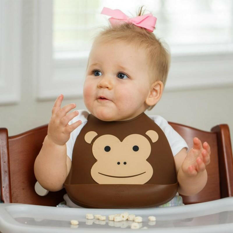 Make My Day Soft Silicone Baby Bib with Gift Box - Monkey - HYPHEN KIDS