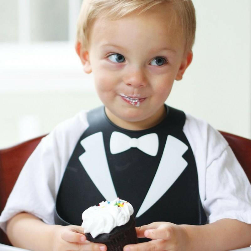 Make My Day Soft Silicone Baby Bib with Gift Box - Tux - HYPHEN KIDS