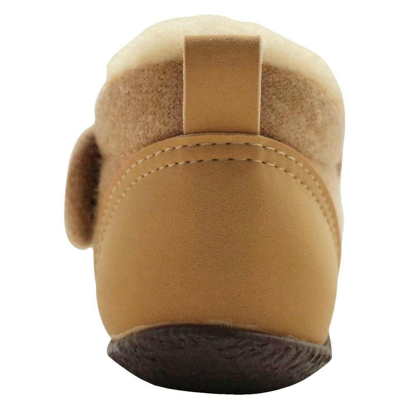 Miki House First baby shoes of brushed material - Beige - HYPHEN KIDS