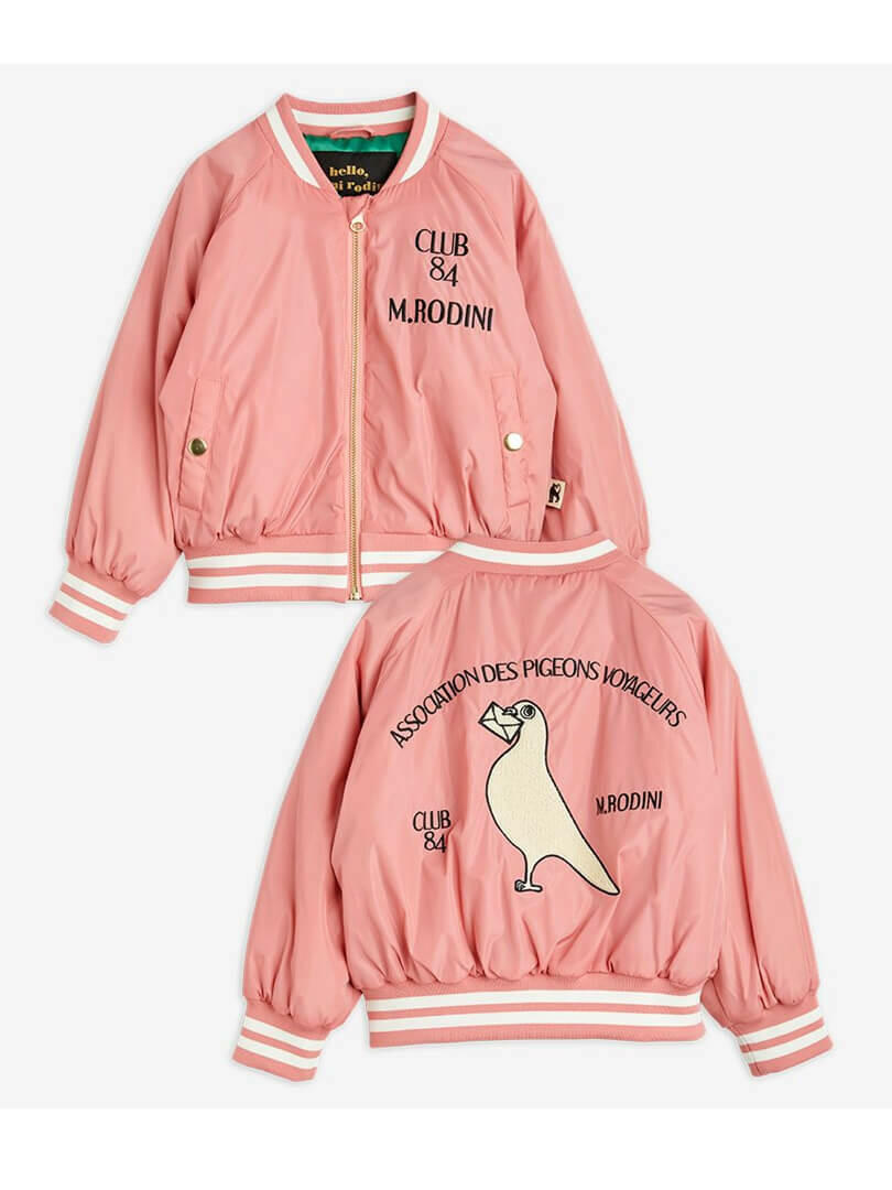 Mini Rodini Pigeons Embroidered Baseball Jacket - HYPHEN KIDS