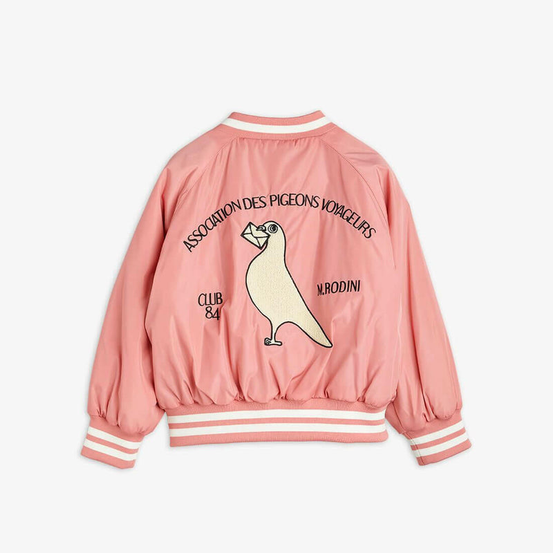 Mini Rodini Pigeons Embroidered Baseball Jacket - HYPHEN KIDS