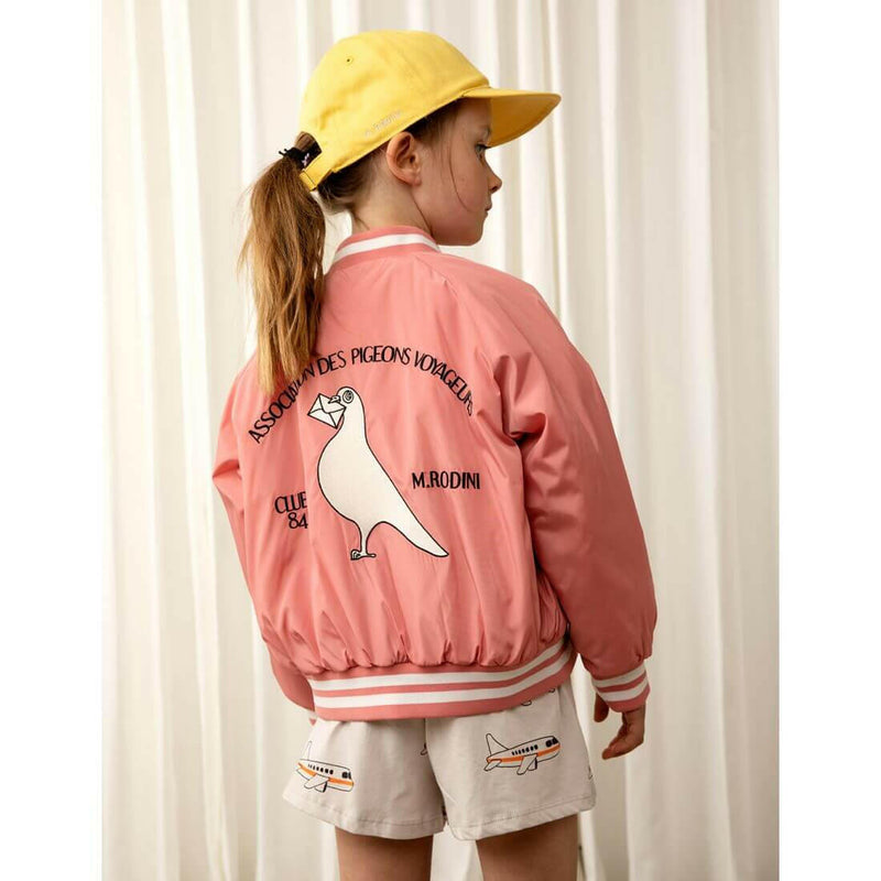 Mini Rodini Pigeons Embroidered Baseball Jacket - HYPHEN KIDS