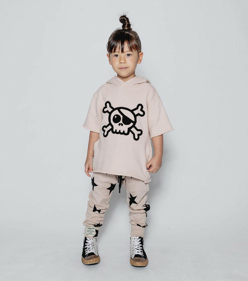 nununu fuzzy skull s/s hooded sweatshirt - HYPHEN KIDS