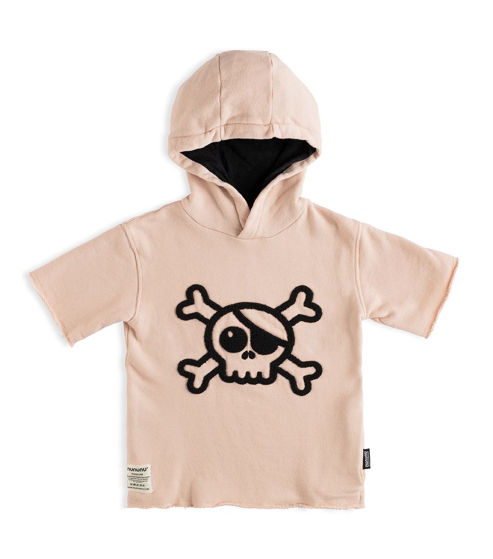 nununu fuzzy skull s/s hooded sweatshirt -HYPHEN KIDS
