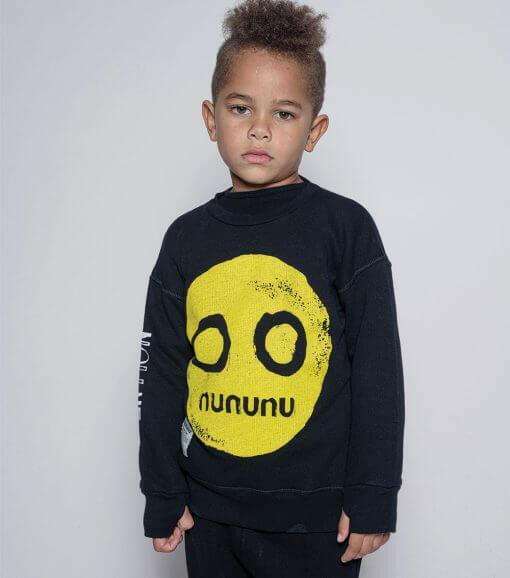 nununu smile sweatshirt - black - HYPHEN KIDS