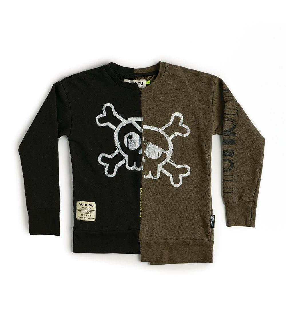 nununu unbalanced skull sweatshirt - HYPHEN KIDS