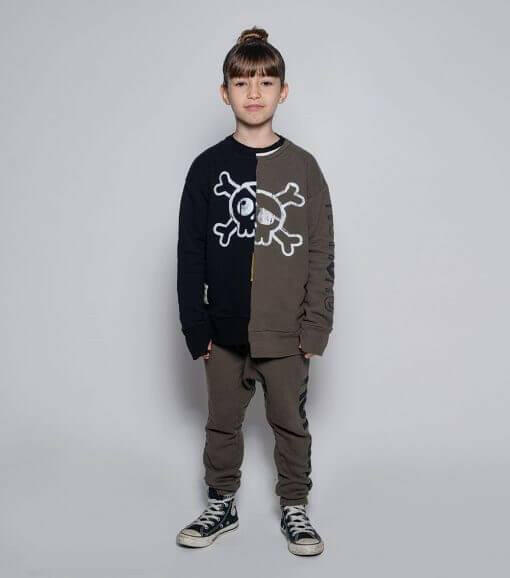 nununu unbalanced skull sweatshirt - HYPHEN KIDS