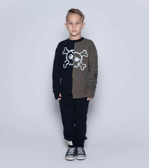 nununu unbalanced skull sweatshirt - Sweatshirts - 2 - 3Y