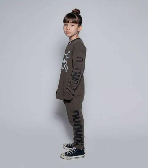 nununu unbalanced skull sweatshirt - HYPHEN KIDS