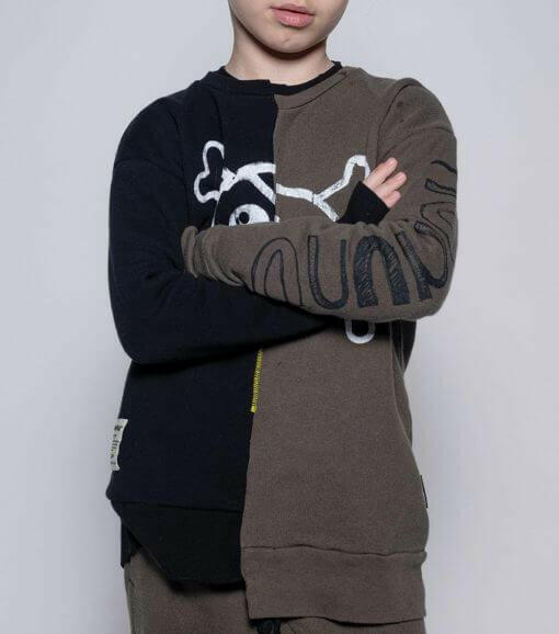 nununu unbalanced skull sweatshirt - HYPHEN KIDS