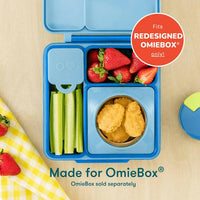 Omiedip - Silicone Dip Container 2 pack - Blue and Lime - Snack Box - 