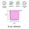Omiedip - Silicone Dip Container 2 pack - Pink and Teal - Snack Box - 