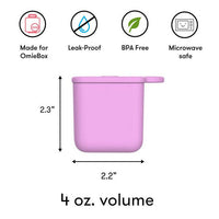 Omiedip - Silicone Dip Container 2 pack - Pink and Teal - Snack Box - 