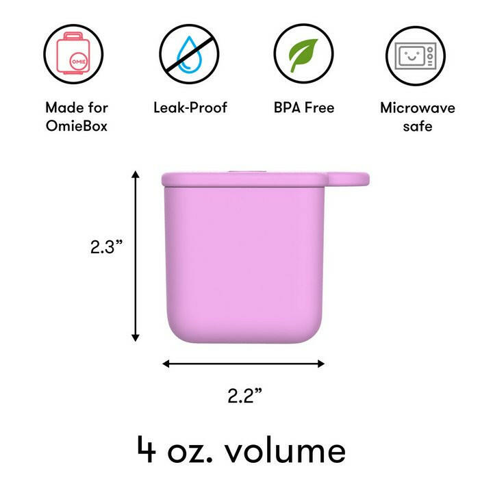 Omiedip - Silicone Dip Container 2 pack - Pink and Teal - Snack Box - 
