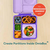 Omiedip - Silicone Dip Container 2 pack - Purple and Orange - Snack Box - 