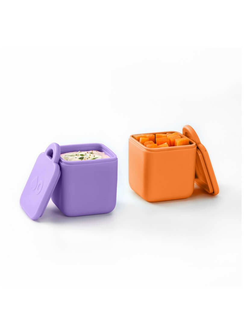 Omiedip - Silicone Dip Container 2 pack - Purple and Orange - HYPHEN KIDS