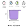 Omiedip - Silicone Dip Container 2 pack - Purple and Orange - Snack Box - 
