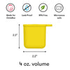 Omiedip - Silicone Dip Container 2 pack - Red and Yellow - Snack Box - 