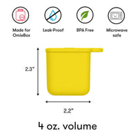 Omiedip - Silicone Dip Container 2 pack - Red and Yellow - Snack Box - 